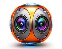 3D 360 camera icon
